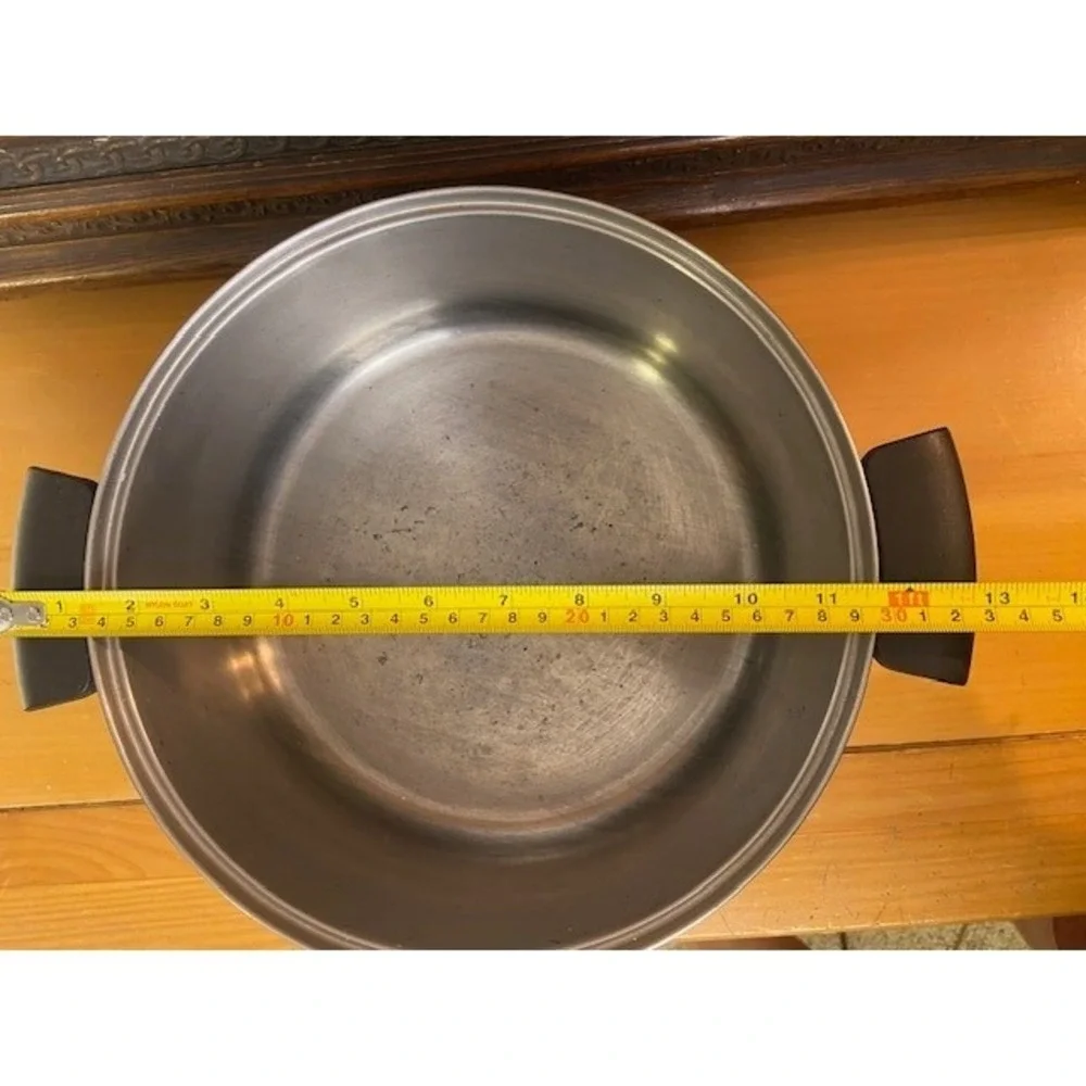 Vintage Revere Ware Copper Clad 1801 Stainless Steel Stock Pot with ECKO Lid USA
